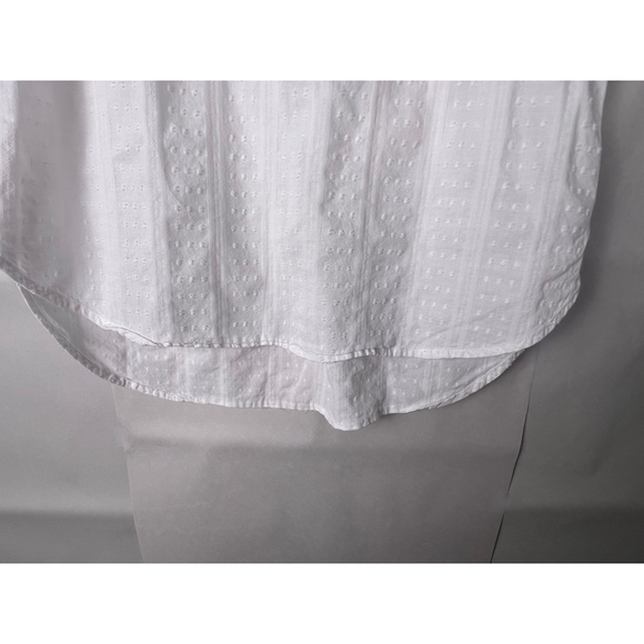 Women's GAP White Textured Cotton Short Sleeve Blouse Top XS - Picture 5 of 6